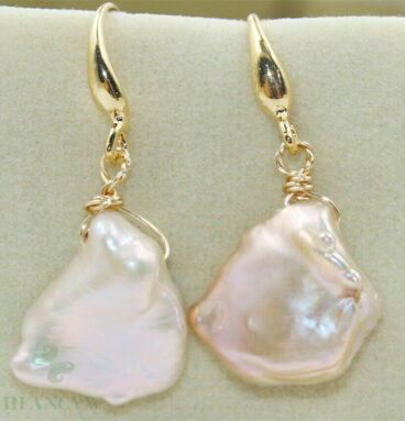 Cercei lungi cu pandantiv placati cu aur de 18k