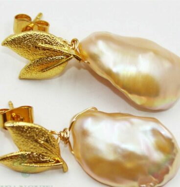 Cercei placați cu aur de 18k