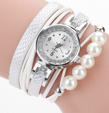 Ceas brățară decorat cu cinci (5) perle